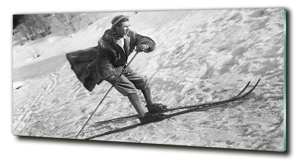 Foto obraz sklo tvrzené Lyžař osh-104441749