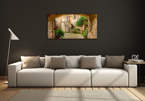 Moderní skleněný obraz z fotografie Italské uličky osh-104483708