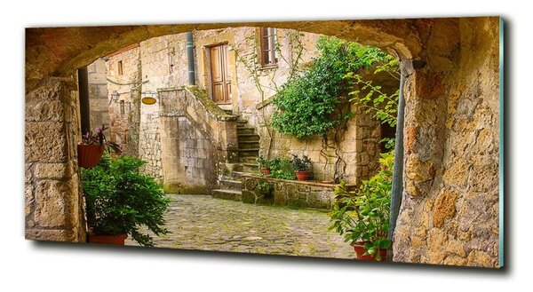 Moderní skleněný obraz z fotografie Italské uličky osh-104483708