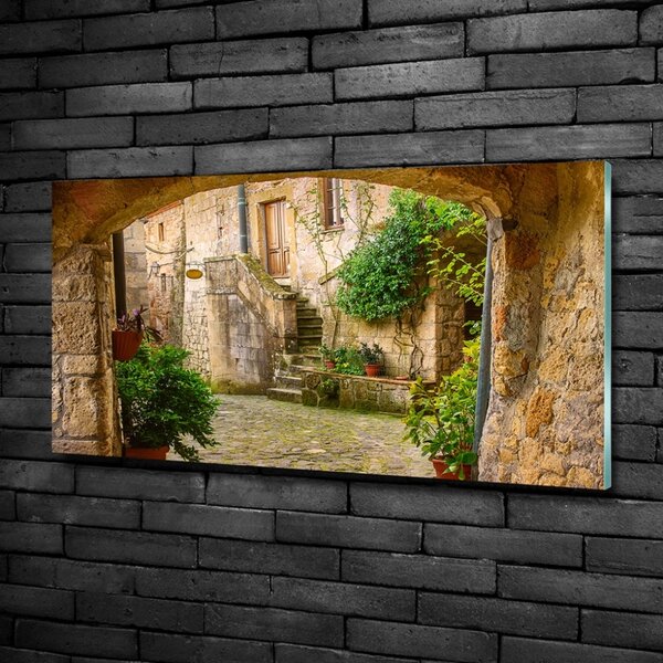 Moderní skleněný obraz z fotografie Italské uličky osh-104483708