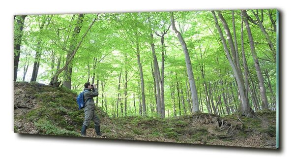 Fotoobraz na skle Ornitolog v lese osh-104592106