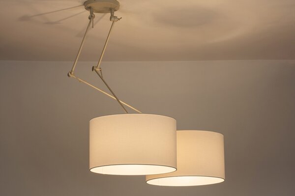 Závěsné designové svítidlo nad stůl Snap Light White Duo and Sand (LMD)