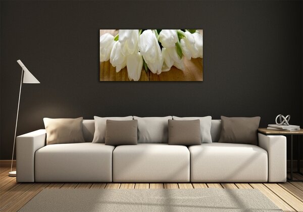Fotoobraz na skle Bílé tulipány osh-104686883