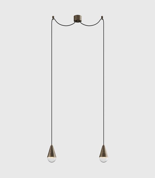 Il Fanale 289.10.FFT Dew, závěsné svítidlo v antické úpravě železo/čiré sklo 2xG9 max 5W, prům. 9,4cm