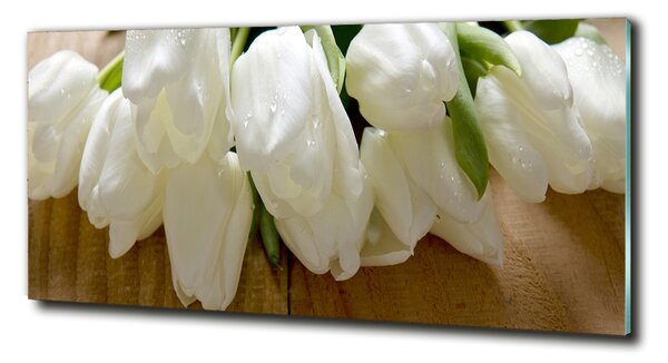 Fotoobraz na skle Bílé tulipány osh-104686883