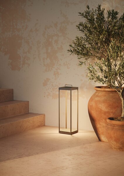 Il Fanale 267.03.OO Lanterne slim, venkovní lampa LED 13W 2700K, antická mosaz , výška 67cm, IP55