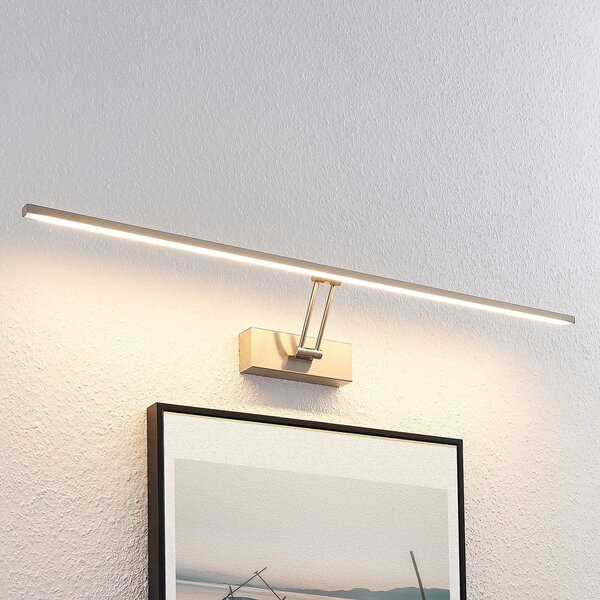 Lucande Obrazové svítidlo LED Thibaud, 84 cm, nikl, hliník, Hliník / šedá / zinek, Obývací pokoj / jídelna, kov, Moderní
