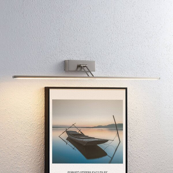 Lucande Obrazové svítidlo LED Thibaud, 84 cm, nikl, hliník, Hliník / šedá / zinek, Obývací pokoj / jídelna, kov, Moderní