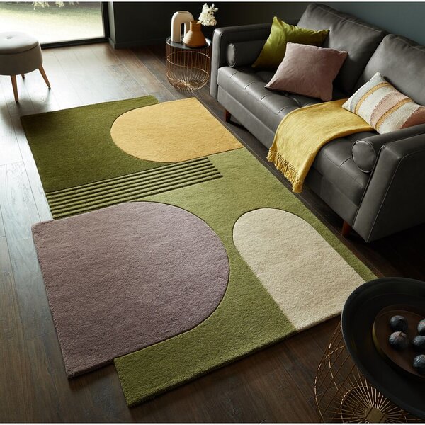 Flair Rugs, Kusový koberec Abstract Lozenge Green/Multi, 150x240, vícebarevná, chodba / předsíň