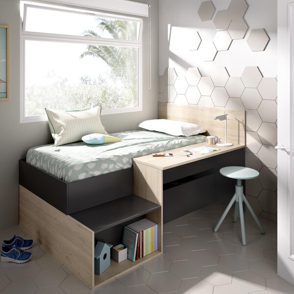 Multifunkční dětská postel s úložným prostorem, psacím stolem Mak II