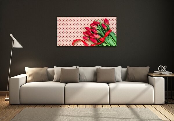 Foto obraz sklo tvrzené Tulipány srdce osh-104956051