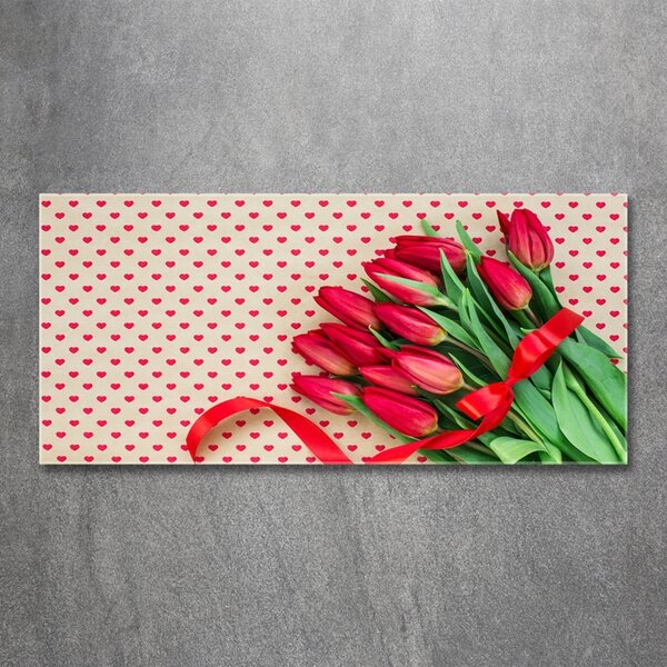 Foto obraz sklo tvrzené Tulipány srdce osh-104956051