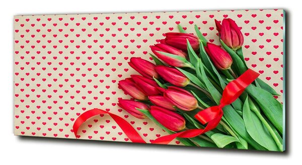 Foto obraz sklo tvrzené Tulipány srdce osh-104956051