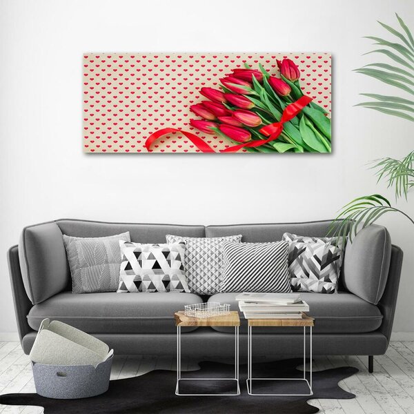 Foto obraz sklo tvrzené Tulipány srdce osh-104956051