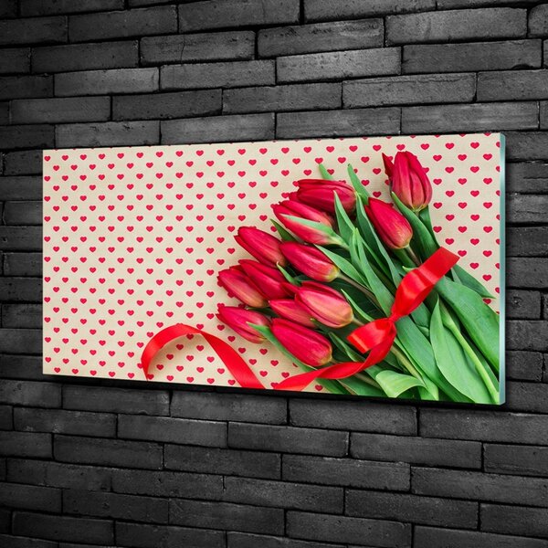 Foto obraz sklo tvrzené Tulipány srdce osh-104956051