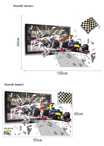 Živá Zeď Samolepka 3D Formule
