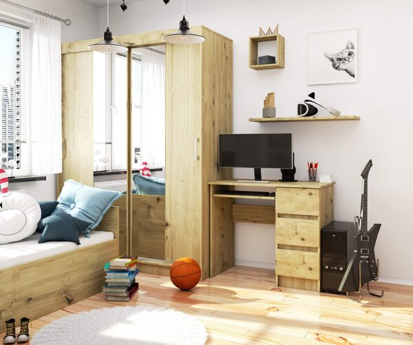Ak furniture Psací stůl A-6 90 cm dub artisan pravý