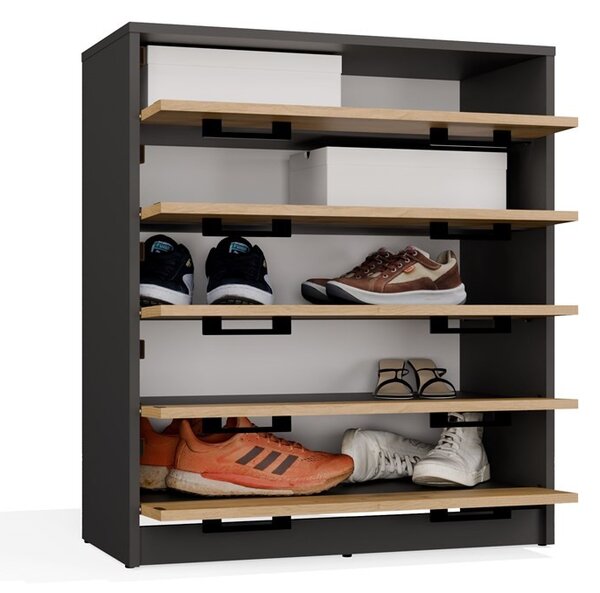TP Living Botník ALEX 74 cm antracitový/dub artisan