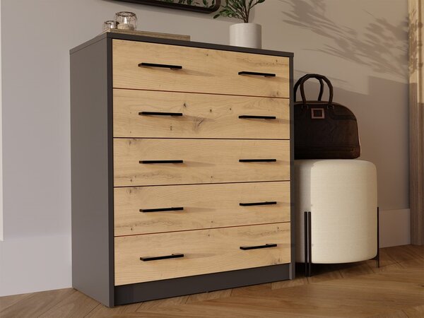 TP Living Botník ALEX 74 cm antracitový/dub artisan