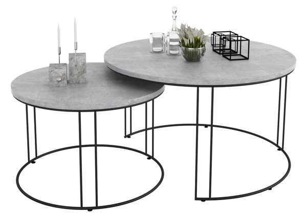 Set konferenčních stolků ETA, černá/beton