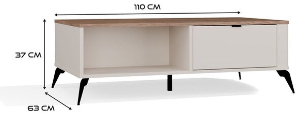 TP Living Konferenční stolek CORDOBA kašmírový/dub Castello