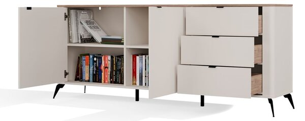 TP Living Komoda CORDOBA 2D3S kašmír/dub Castello