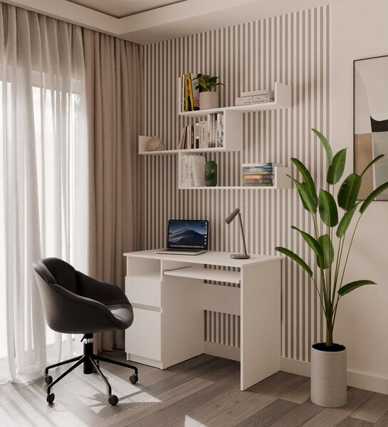 TP Living Sada 3 ks nástěnných polic KOBI bílá