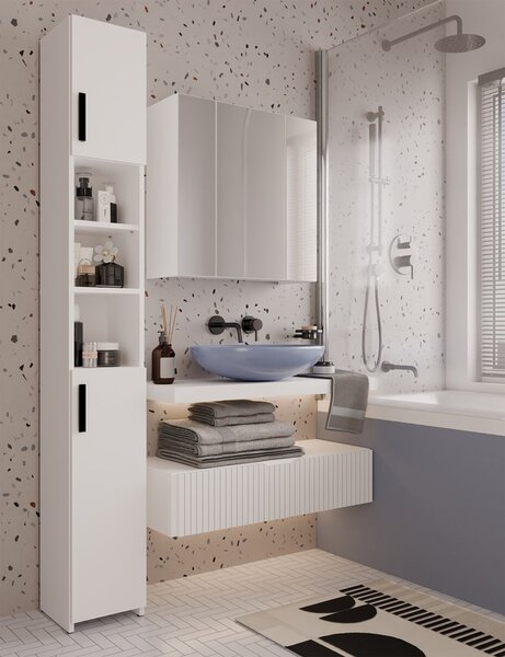 TP Living Závěsná koupelnová skříňka se zrcadlem POLA 3L bílá