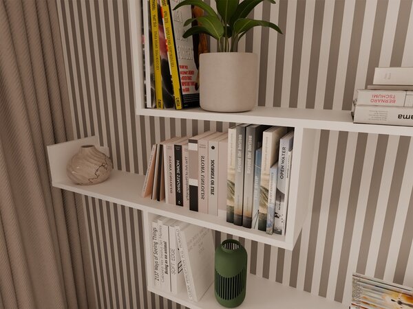 TP Living Sada 3 ks nástěnných polic KOBI bílá