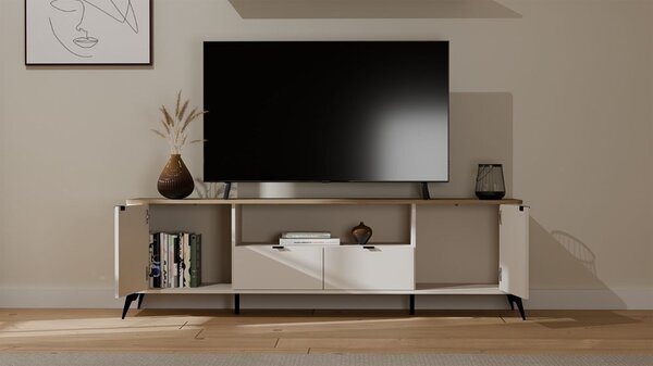 TP Living TV stolek CORDOBA 2D2S kašmírový/dub Castello