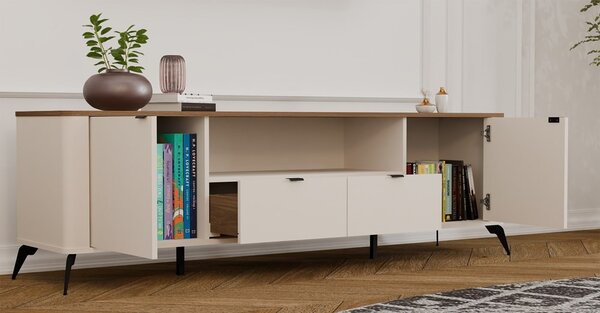 TP Living TV stolek CORDOBA 2D2S kašmírový/dub Castello