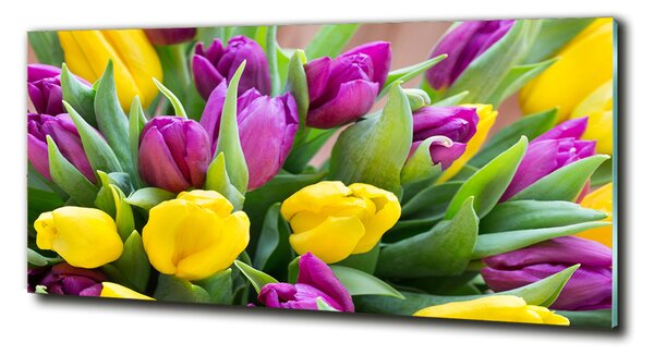 Foto obraz sklo tvrzené Barevné tulipány osh-106061917