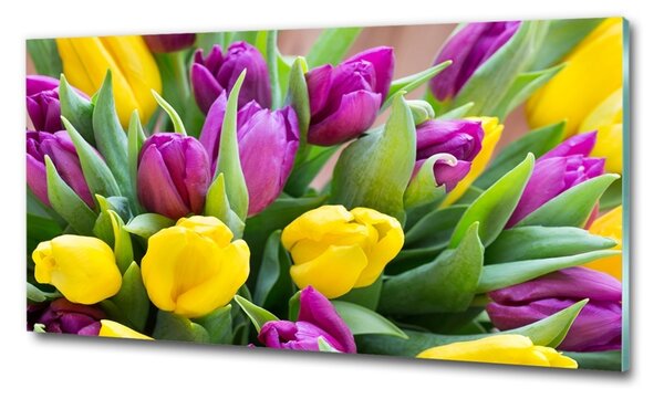 Foto obraz sklo tvrzené Barevné tulipány osh-106061917