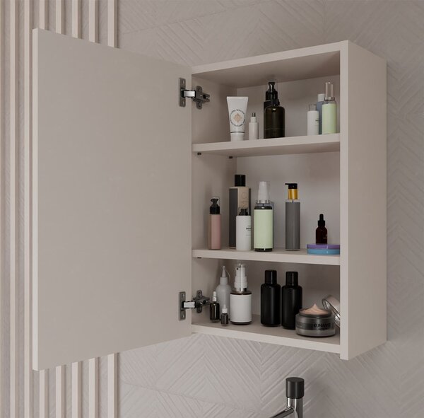 TP Living Závěsná koupelnová skříňka se zrcadlem POLA 1DL kašmírová
