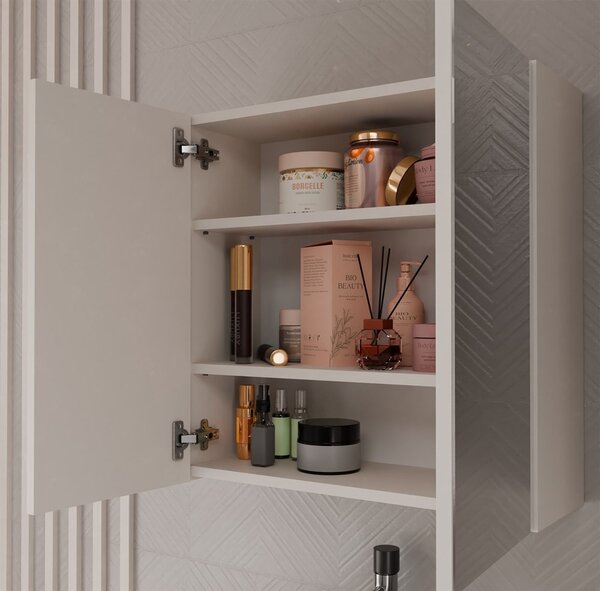 TP Living Závěsná koupelnová skříňka se zrcadlem POLA 2DL kašmírová
