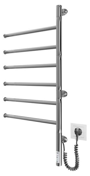 Elektr. otočný sušák na ručníky VEER 80W/230V 82,5x44,5 cm nerez/lesklý chrom
