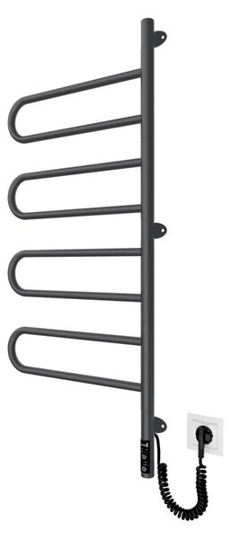 Elektr. otočný sušák na ručníky TRISTAR 105W/230V 102,5x44,5 cm IP44 nerez/černá