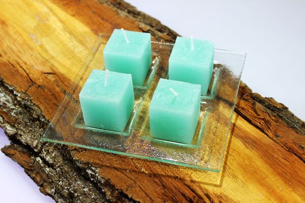 BDK-GLASS 1ks Svíčka kostka 4cm - mint