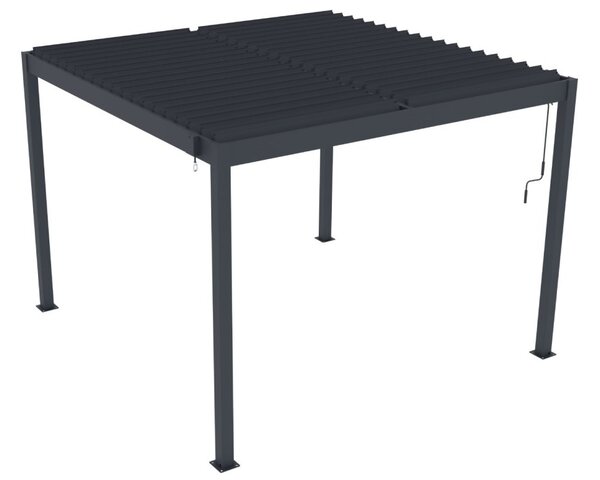 ZAHRADNÍ KOMBO bioklimatická pergola s lamelami BestBerg BBP-9G + Zahradní jídelní set 4+1 BestBerg BBGF-62BK