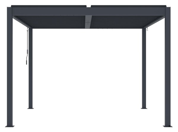 ZAHRADNÍ KOMBO bioklimatická pergola s lamelami BestBerg BBP-9G + Zahradní jídelní set 4+1 BestBerg BBGF-62BK