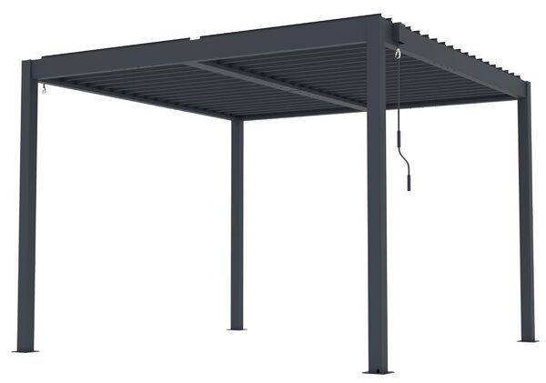 Hliníková bioklimatická pergola s lamelami BestBerg BBP-9G / 3 x 3 m / šedá
