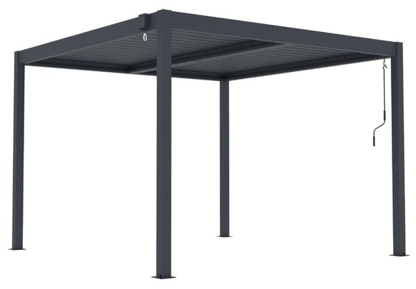 ZAHRADNÍ KOMBO bioklimatická pergola s lamelami BestBerg BBP-9G + Zahradní jídelní set 4+1 BestBerg BBGF-62BK