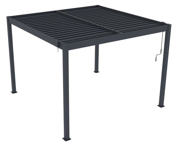 ZAHRADNÍ KOMBO bioklimatická pergola s lamelami BestBerg BBP-9G + Zahradní jídelní set 4+1 BestBerg BBGF-62BK