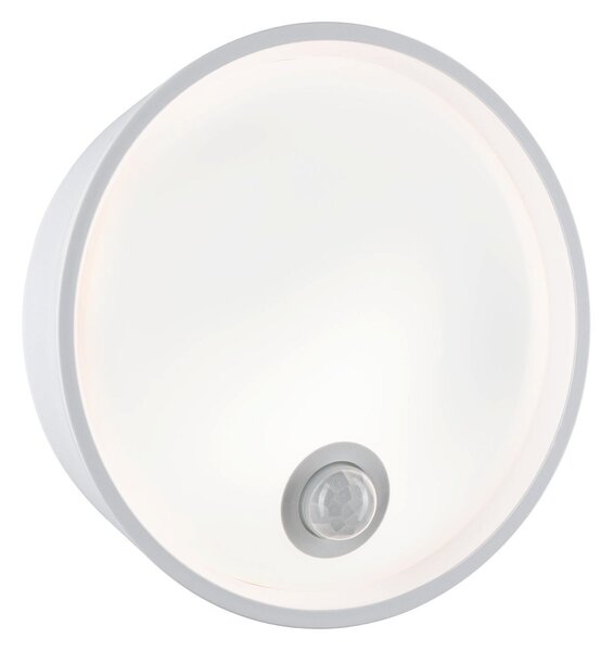 P 94699 LED venkovní nástěnné svítidlo Platomo pohybové čidlo IP44 kruhové 180mm 3000K 14,5W 230V bílá umělá hmota - PAULMANN