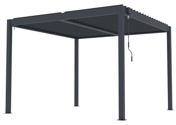 ZAHRADNÍ KOMBO bioklimatická pergola s lamelami BestBerg BBP-9G + Zahradní jídelní set 4+1 BestBerg BBGF-62BK