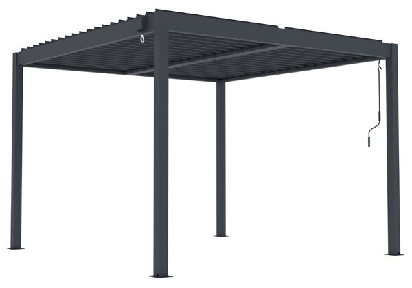 Hliníková bioklimatická pergola s lamelami BestBerg BBP-9G / 3 x 3 m / šedá