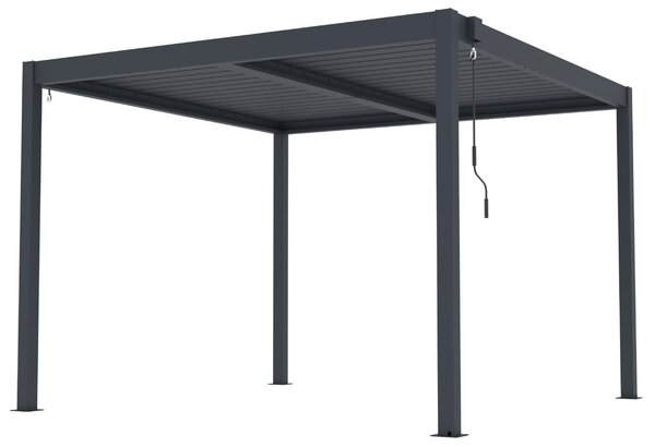 Hliníková bioklimatická pergola s lamelami BestBerg BBP-9G / 3 x 3 m / šedá
