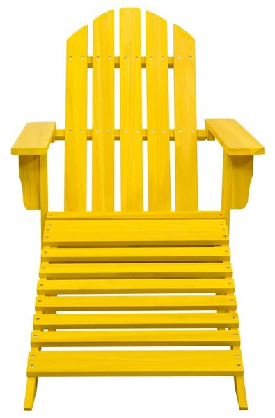 Zahradní židle Adirondack s podnožkou masivní jedle žlutá