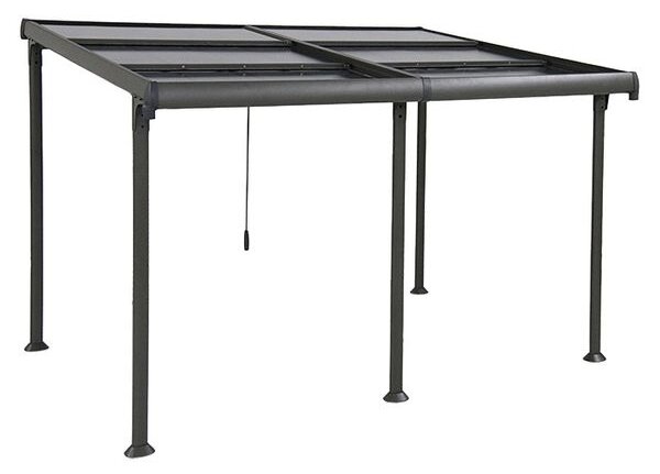 Sunfun Pergola s nastavitelnou střechou Sera Cabrio, půdorysný rozměr: 4 × 3 m, výška: 2,3–2,67 m, černá, antracit