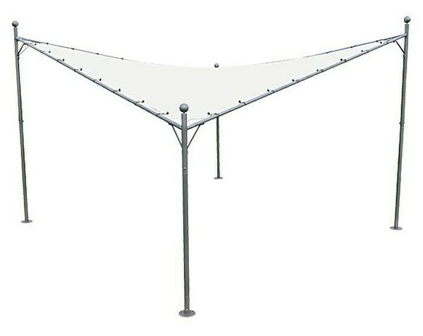 Sunfun Pergola s pevnou látkovou střechou Barbuda, půdorysný rozměr: 4 × 4 m, výška: 2,23–3,05 m, béžová, písková